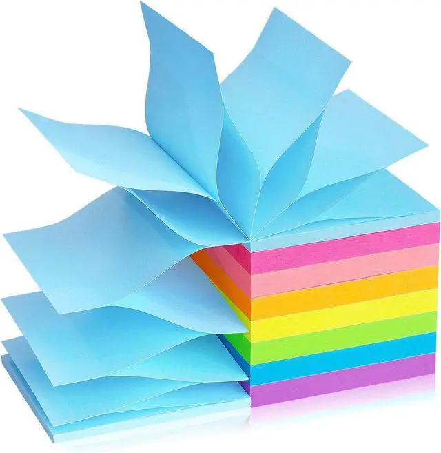 Main image of Pop Up Sticky Notes 3x3, Self-Adhesive, 8 Pads, 80 Sheets, 8 Bright Colors | Perfect for Offices, Schools, Home, Planners, and Daily Reminders