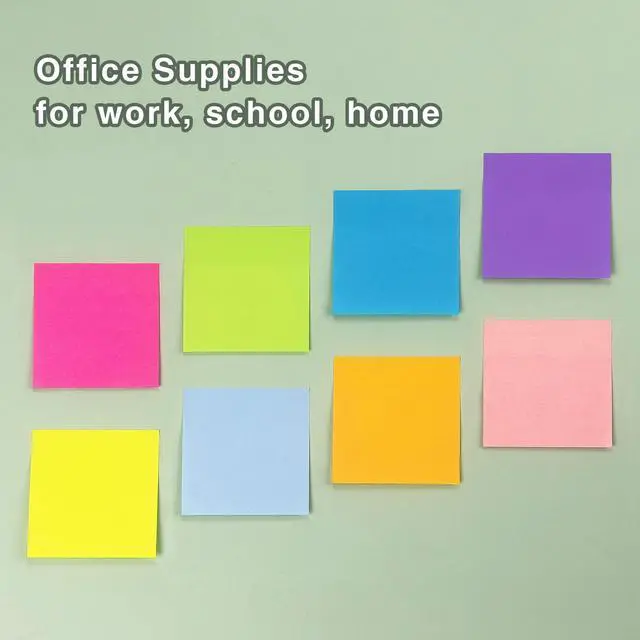 Alt view image 6 of 7 - Pop Up Sticky Notes 3x3, Self-Adhesive, 8 Pads, 80 Sheets, 8 Bright Colors | Perfect for Offices, Schools, Home, Planners, and Daily Reminders