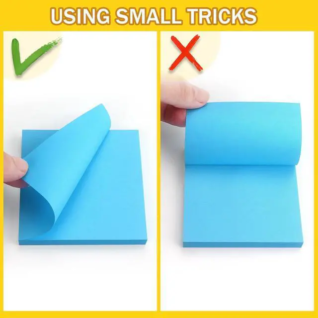 Alt view image 5 of 7 - Pop Up Sticky Notes 3x3, Self-Adhesive, 8 Pads, 80 Sheets, 8 Bright Colors | Perfect for Offices, Schools, Home, Planners, and Daily Reminders