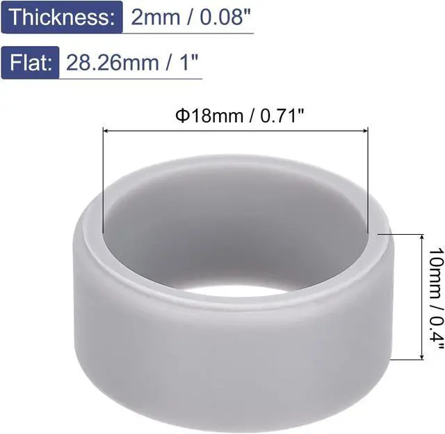 Alt view image 2 of 5 - MECCANIXITY Silicone Rubber Bands Rings Non-slip 1" Grey for Wrapping Paper, Cord Wraps, Bundle 5pcs