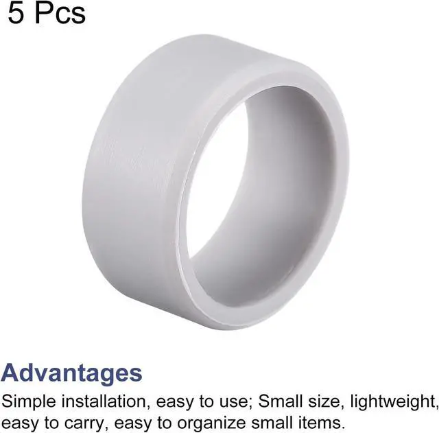 Alt view image 3 of 5 - MECCANIXITY Silicone Rubber Bands Rings Non-slip 1" Grey for Wrapping Paper, Cord Wraps, Bundle 5pcs