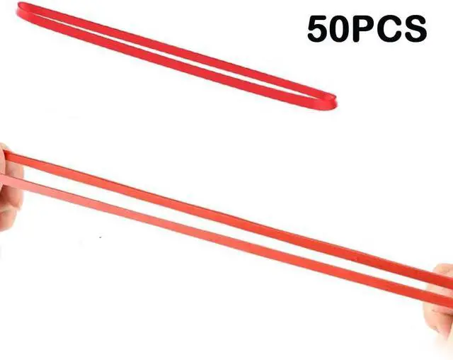 Alt view image 3 of 6 - AMUU Rubber Bands 50 Pcs 8in Big Wide Large Rubber Band for Trash Cans | Elastic Rubber Bands for Office Supplies File Folders Box Books gifts Notebook Red