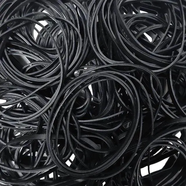 Main image of KJAHLAL 150 Pcs Black Rubber Band, Colorful Rubber Bands Size 33, Strong Elastic Band Loop Office Supplies, Suitable for Office School Home