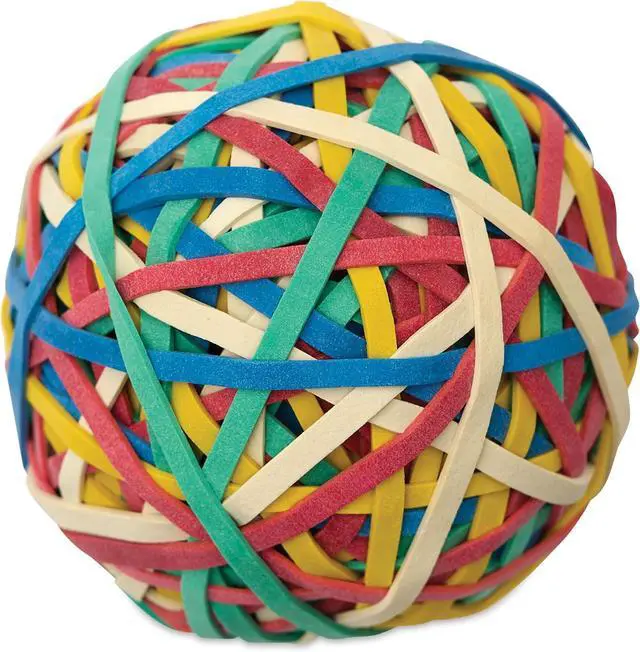 Main image of Officemate Rubber Band Ball, Assorted Colors, 4.3 Oz (82027)