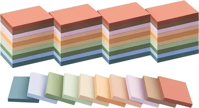 Main image of (50 Pads) Sticky Notes 1.5x2, Vintage Colors, 10 Colors Self Sticky Notes | Easy to Post for Home, Office, Notebook