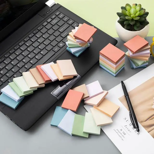 Alt view image 3 of 6 - (50 Pads) Sticky Notes 1.5x2, Vintage Colors, 10 Colors Self Sticky Notes | Easy to Post for Home, Office, Notebook