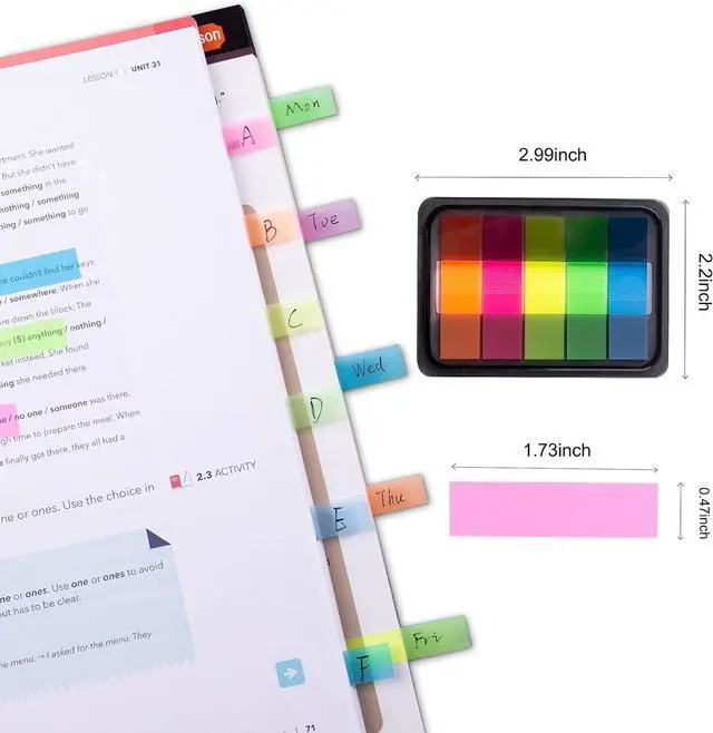 Alt view image 2 of 7 - Golcellia 300 Pcs Transparent Sticky Tabs, Pop Up Page Markers for Books | Writable repositionable page markers for books, notebooks, planners, files, Bible study and back to school supplies