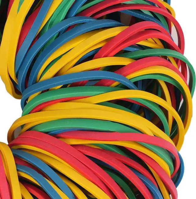 Alt view image 6 of 6 - AMUU Rubber Bands Size 33 200pcs Wide Rubber Bands for Office Supplies | Small Elastic Band School Home Strong Blue Green Yellow Red