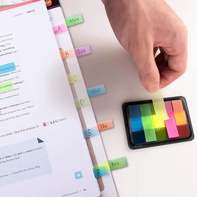 Alt view image 3 of 7 - Golcellia 300 Pcs Transparent Sticky Tabs, Pop Up Page Markers for Books | Writable repositionable page markers for books, notebooks, planners, files, Bible study and back to school supplies