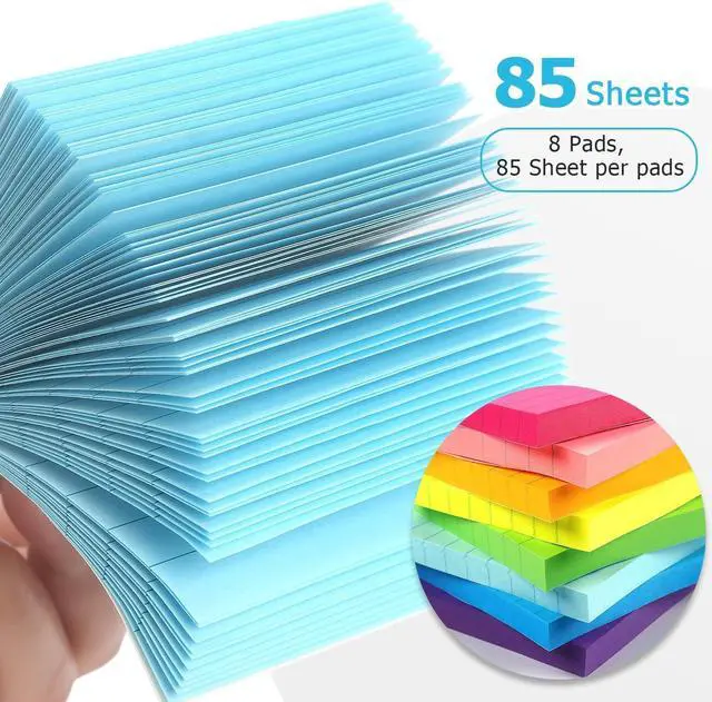 Alt view image 4 of 7 - Eastern Wolf Lined Sticky Notes 3x3in, 8 Pads, Bright Colors, 85 Sheets/Pad | Self-Stick & Removable, Office/School/Home Use