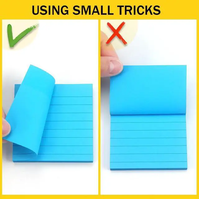 Alt view image 5 of 7 - Eastern Wolf Lined Sticky Notes 3x3in, 8 Pads, Bright Colors, 85 Sheets/Pad | Self-Stick & Removable, Office/School/Home Use