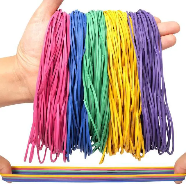 Alt view image 3 of 6 - Rubber Bands Size #117A 190pcs Strong Elastic Bands for Office Supplies | Large Big Long Rubber Band Trash Cans File Folders Litter Box (7" x 1/16")