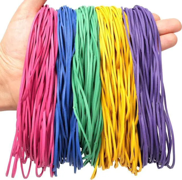 Alt view image 6 of 6 - Rubber Bands Size #117A 190pcs Strong Elastic Bands for Office Supplies | Large Big Long Rubber Band Trash Cans File Folders Litter Box (7" x 1/16")