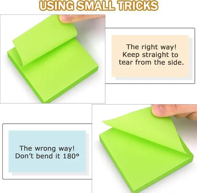 Alt view image 4 of 7 - Pop Up Sticky Notes 3x3 inch Bright Colors Self-Stick Pads 6 Pads/Pack 100 Sheets/Pad Total 600 Sheets | Ideal for Office, School, and Home Reminders.