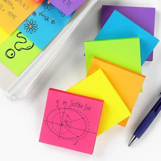 Alt view image 7 of 7 - Pop Up Sticky Notes 3x3 inch Bright Colors Self-Stick Pads 6 Pads/Pack 100 Sheets/Pad Total 600 Sheets | Ideal for Office, School, and Home Reminders.