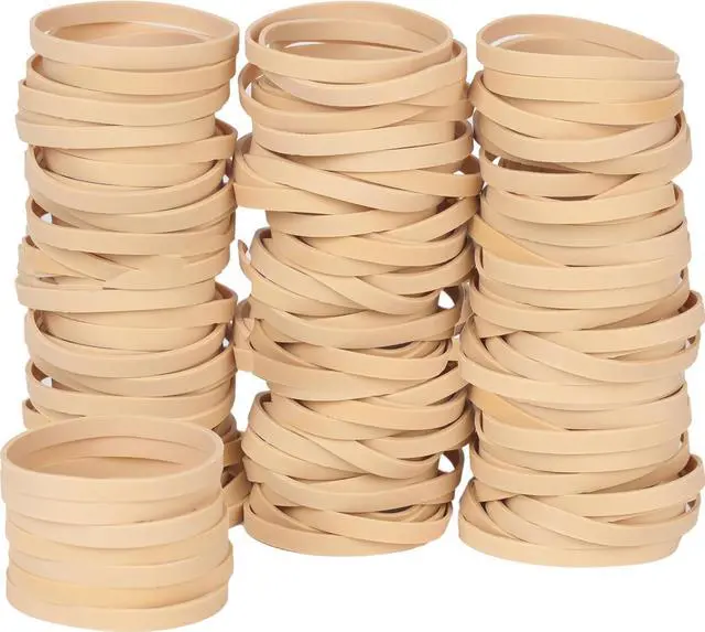 Main image of Foshine Rubber Bands Size #64, Elastic Band Beige 0.5bl about 110Pcs Wide Rubber Band For Office Home Supplies(3 1/2" x 1/16") | Rubber Band For Office Supplies Home (3 1/2" x 1/16")