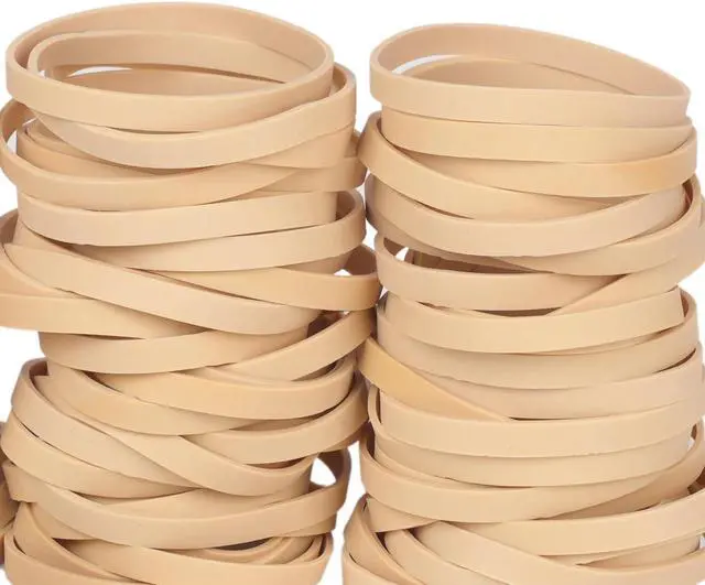 Alt view image 3 of 5 - Foshine Rubber Bands Size #64, Elastic Band Beige 0.5bl about 110Pcs Wide Rubber Band For Office Home Supplies(3 1/2" x 1/16") | Rubber Band For Office Supplies Home (3 1/2" x 1/16")