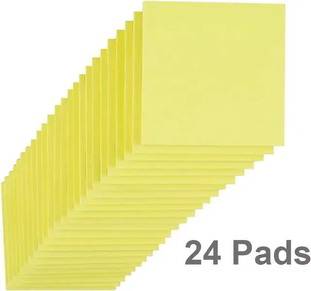 Alt view image 2 of 7 - (24 Pads) Sticky Notes 3x3 in Yellow, Strong Adhesive, Clean Removal | Recyclable, Self-Stick Pads, Easy to Post for Home, Office, Notebook