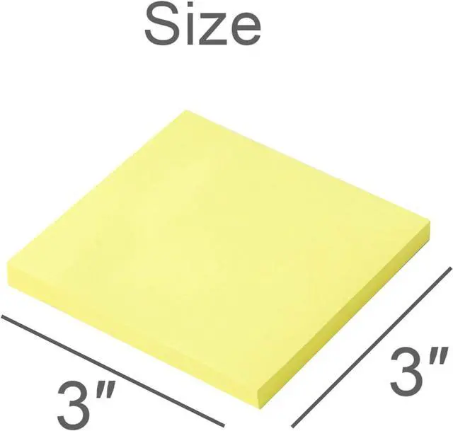 Alt view image 3 of 7 - (24 Pads) Sticky Notes 3x3 in Yellow, Strong Adhesive, Clean Removal | Recyclable, Self-Stick Pads, Easy to Post for Home, Office, Notebook