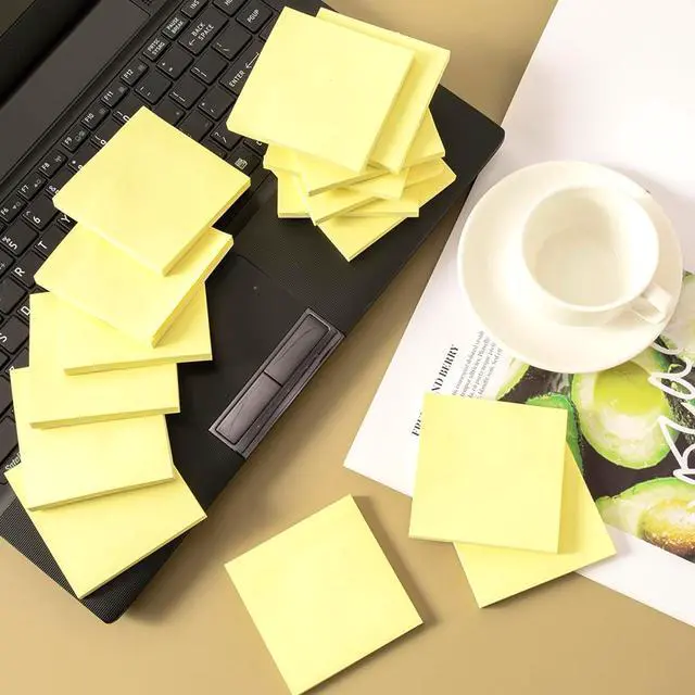 Alt view image 5 of 7 - (24 Pads) Sticky Notes 3x3 in Yellow, Strong Adhesive, Clean Removal | Recyclable, Self-Stick Pads, Easy to Post for Home, Office, Notebook