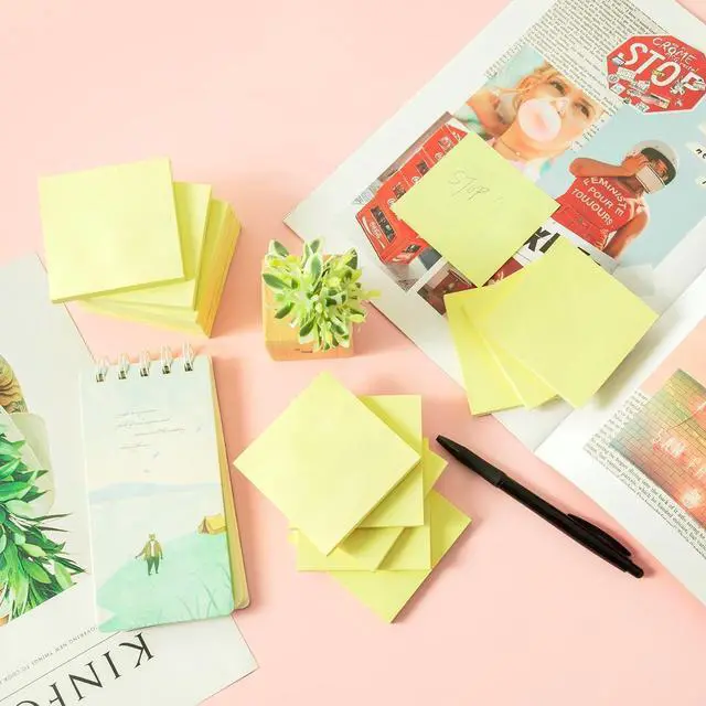 Alt view image 7 of 7 - (24 Pads) Sticky Notes 3x3 in Yellow, Strong Adhesive, Clean Removal | Recyclable, Self-Stick Pads, Easy to Post for Home, Office, Notebook