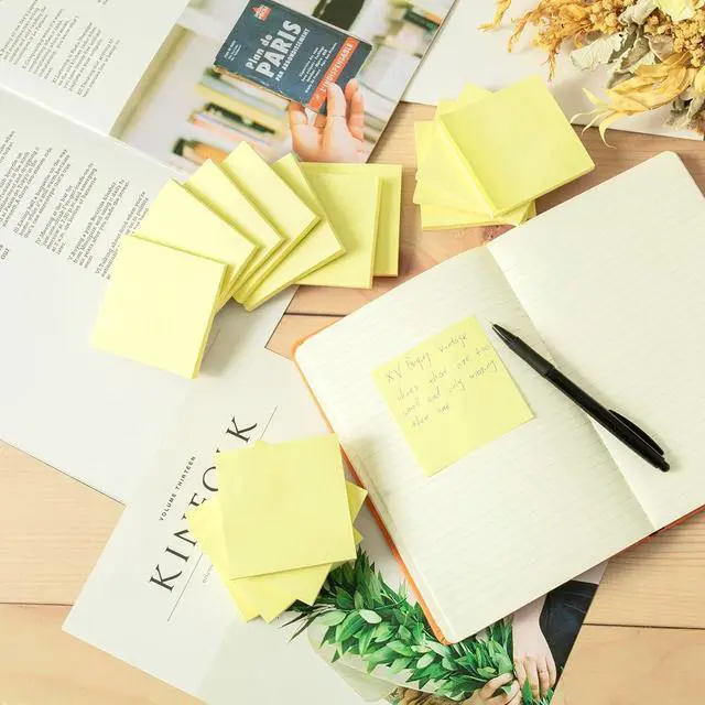 Alt view image 4 of 7 - (24 Pads) Sticky Notes 3x3 in Yellow, Strong Adhesive, Clean Removal | Recyclable, Self-Stick Pads, Easy to Post for Home, Office, Notebook