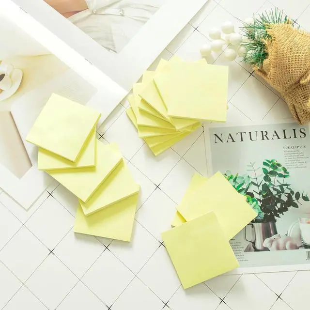 Alt view image 6 of 7 - (24 Pads) Sticky Notes 3x3 in Yellow, Strong Adhesive, Clean Removal | Recyclable, Self-Stick Pads, Easy to Post for Home, Office, Notebook