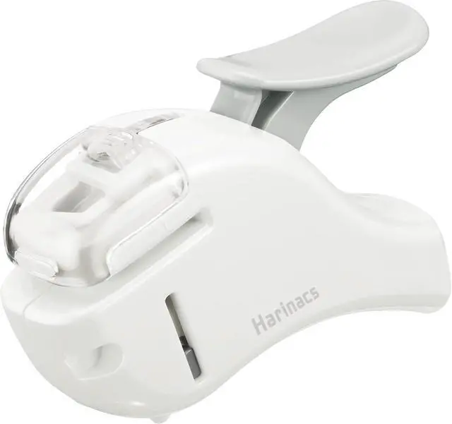 Main image of Kokuyo Stapleless Stapler, Harinacs Handheld Staple-Free, Up to 5 Sheets No Staple Binding, Portable Holeless Compact Alpha, Pale White, Japan Import (SLN-MSH305PW)