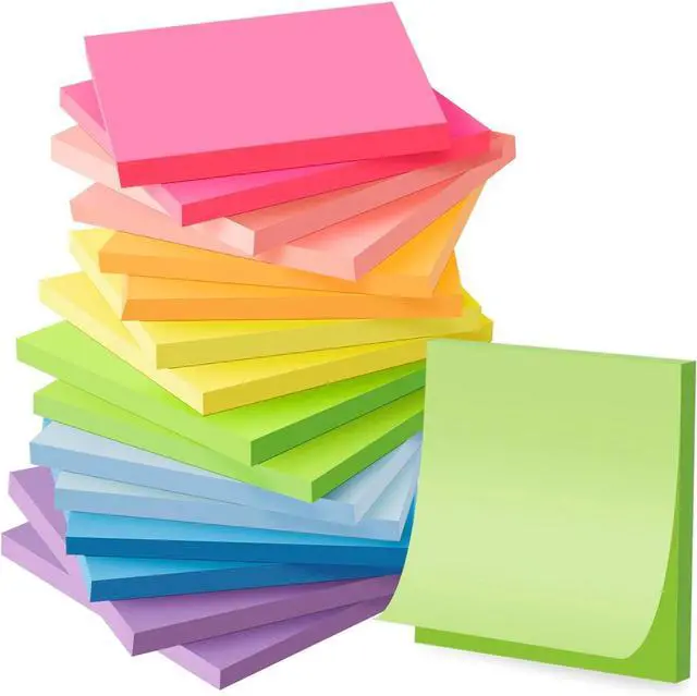 Main image of (16 Pack) Sticky Notes 3x3, Self-Stick Pads Bright Colors Sticky Note | Recyclable, Easy to Stick for Home, Office, Notebook