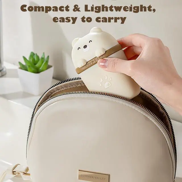 Alt view image 5 of 7 - 3 Pack Cute Travel Soap Case, Leakproof Soap Container with Lid, Bear Shape | Portable Bar Soap Holder for Traveling, Soap Dish for Bathroom, Draining Soap Holder with Covers for Gym Shower Outdoor