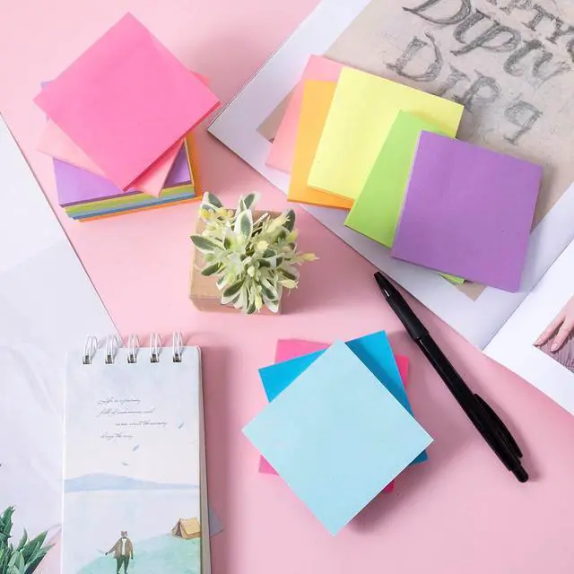 Alt view image 6 of 7 - (16 Pack) Sticky Notes 3x3, Self-Stick Pads Bright Colors Sticky Note | Recyclable, Easy to Stick for Home, Office, Notebook