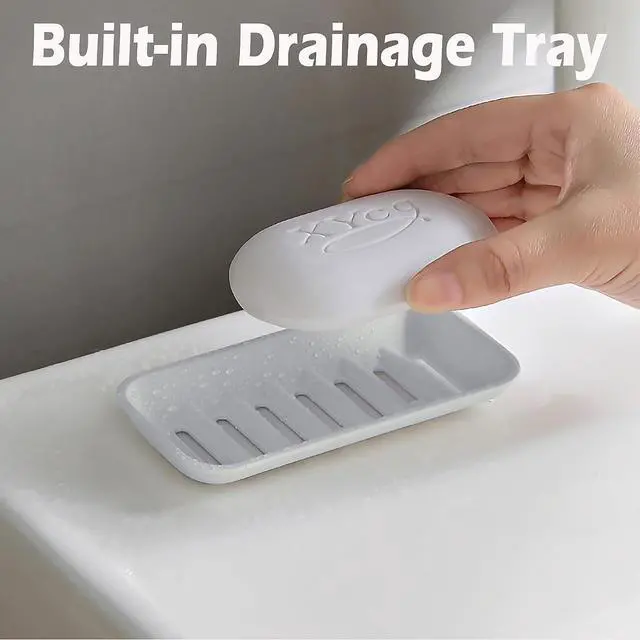 Alt view image 5 of 6 - AIDIMMING Travel Soap Case, Leakproof Bar Soap Holder with Drain Tray, Gray | Compact bar soap travel case for one regular bar; removable draining layer for gym, camping, hotels and business trips