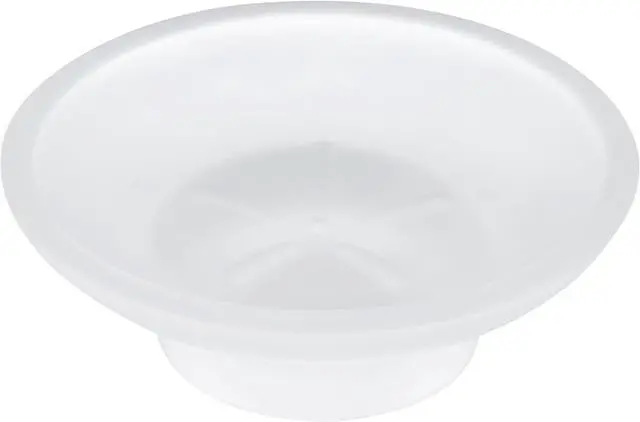 Main image of Aomasi Glass Round Soap Holder for Bathroom Shower Sink, Frosted | Substantial Glass Soap Dishes, Anti-slip Thickened Base, Sponges & Brushes Storage, Easy to Clean, Smooth Round Edges