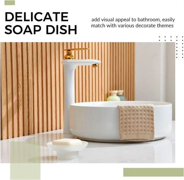 Alt view image 3 of 7 - Aomasi Glass Round Soap Holder for Bathroom Shower Sink, Frosted | Substantial Glass Soap Dishes, Anti-slip Thickened Base, Sponges & Brushes Storage, Easy to Clean, Smooth Round Edges