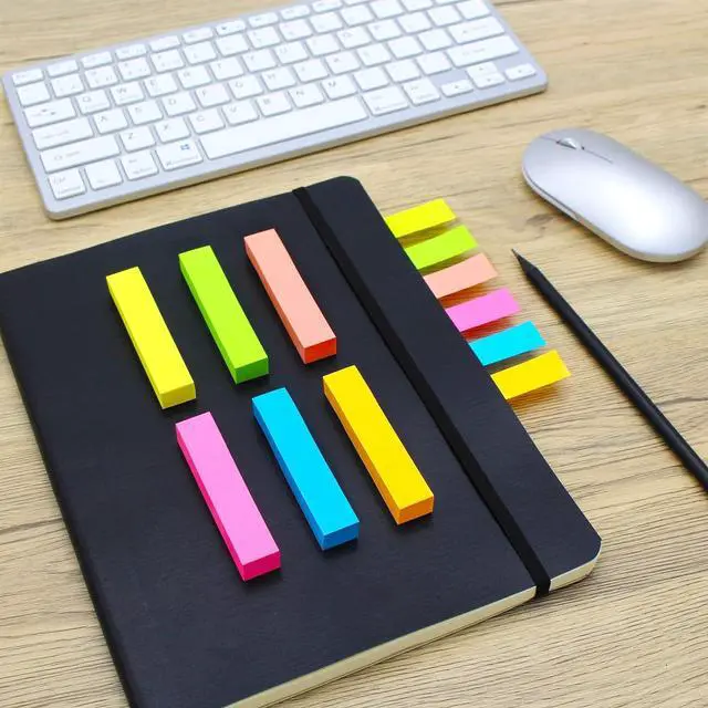 Alt view image 4 of 7 - Sticky Notes, 0.6x3 Inch, 1200 Sheets Self-Stick Notes, Easy to Post for School, Office, Notebook, Bright Colors Assorted, 100 Sheets/Pad
