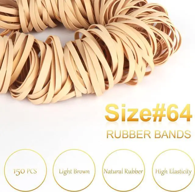 Alt view image 3 of 7 - 150Pcs Rubber Bands Size #64 Rubberbands Elastics Rubber Bands Office Home | Size #64 Rubber Bands for Office Supplies School Home Elastic Bands Thin #64 Rubber Band for Office Supply File Folder