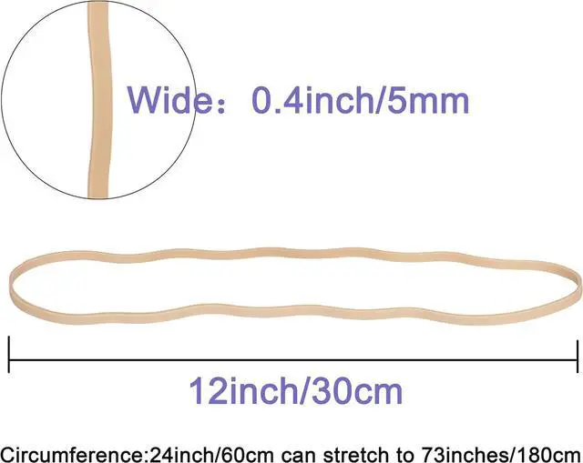 Alt view image 2 of 6 - AIWOQI Rubber Bands 12in 45Pcs Wide Long Garbage Can Rubber Band Large Big | Elastic Rubber Band for Office Supplies File Folders Litter Box Trash Can Bands(12" x 0.2")
