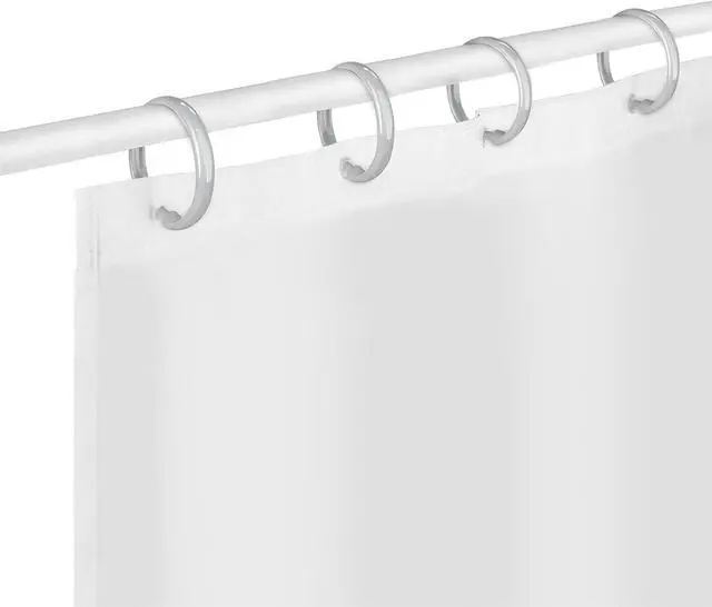 Alt view image 2 of 7 - Shower Curtain Rings-12 Pack- Plastic Shower Curtain Hooks O-Shaped Rings Hook Glide Easily on Bathroom Shower Rod(Grey)