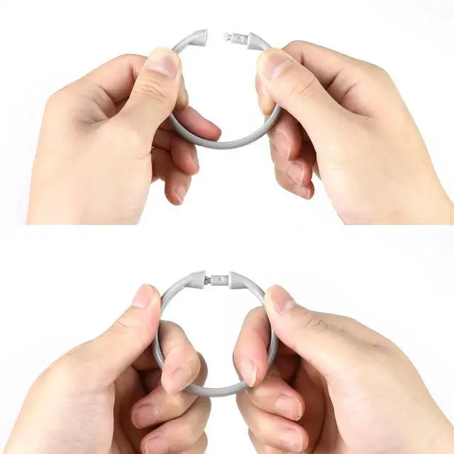 Alt view image 5 of 7 - Shower Curtain Rings-12 Pack- Plastic Shower Curtain Hooks O-Shaped Rings Hook Glide Easily on Bathroom Shower Rod(Grey)