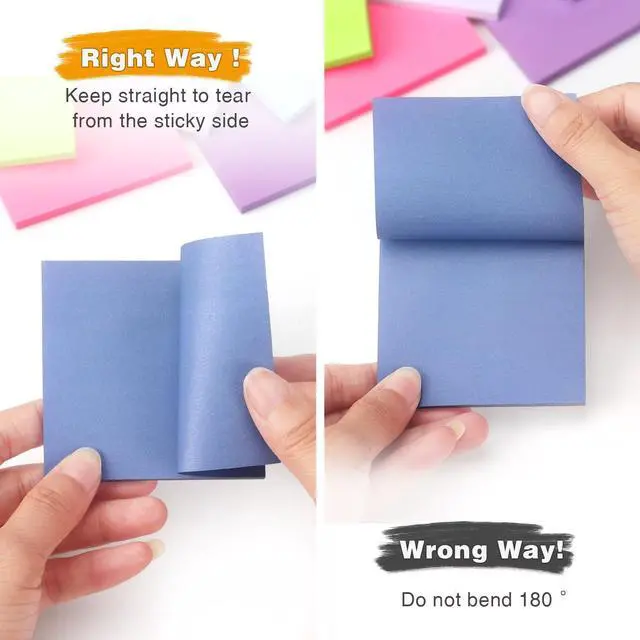 Alt view image 4 of 7 - OSBOO Sticky Notes 3x3 with 12 Pack Bright Colors, 50 Sheets/Pad | Bright Colors Self-Stick Notes Pads, Bulk Pack of 600 Sheets, Easy to Stick and Remove, Perfect for Office, School and Home