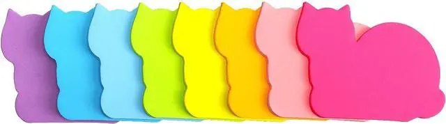 Alt view image 2 of 3 - SIMONA Cute Cat Sticky Notes 8 Pads, 600 Sheets | Bright Colors, 3×3 inch Size, Cat Shape Self-Sticky Note Pads for Office, School, Home and Cat Lover Gifts