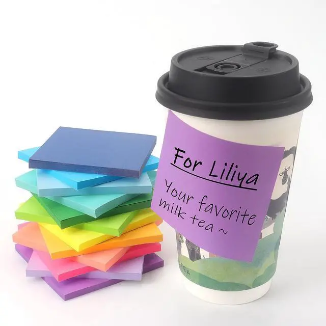 Alt view image 7 of 7 - OSBOO Sticky Notes 3x3 with 12 Pack Bright Colors, 50 Sheets/Pad | Bright Colors Self-Stick Notes Pads, Bulk Pack of 600 Sheets, Easy to Stick and Remove, Perfect for Office, School and Home