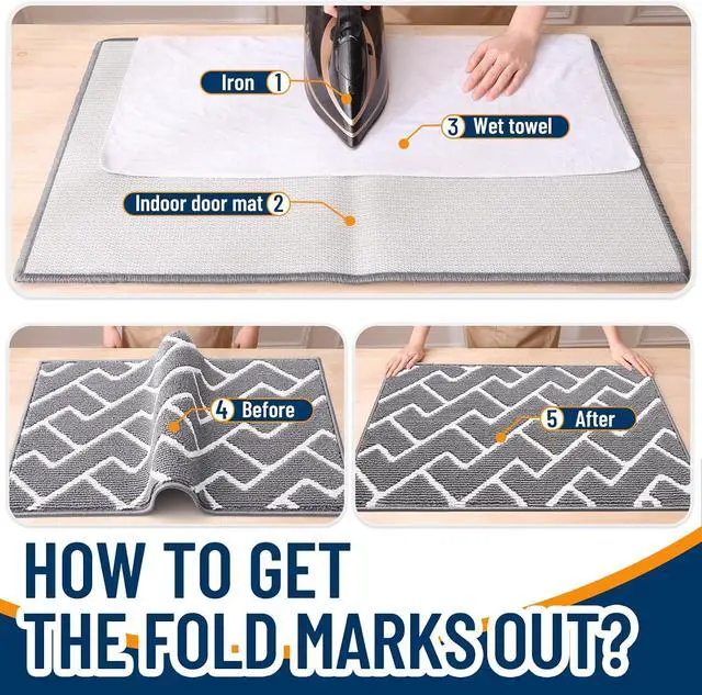 Alt view image 7 of 7 - OLANLY Front Door Mat, Non-Slip Rubber Backing, Dirt Resistant and Absorbent, Washable, Easy to Clean Low-Profile Indoor Doormat for Back Door, Entryway, Inside Entrance, 32x20, Grey