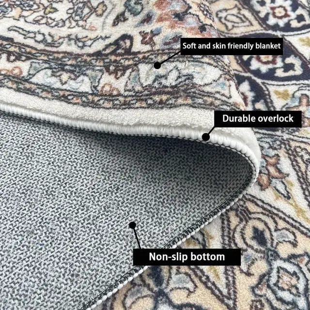 Alt view image 4 of 7 - 1.6x2.6 Small Area Rug, Washable Non-Slip for Entryway Orange | Machine washable, stain resistant, low pile. Ideal living room doormat for hallway, bathroom, bedroom, laundry and decor.