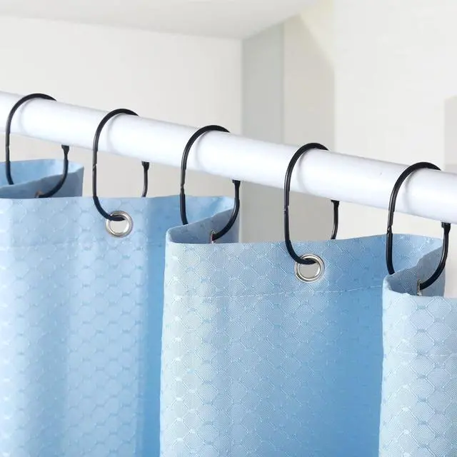 Alt view image 2 of 7 - Goowin Shower Curtain Rings, Metal Black Shower Curtain Hooks, Oval Snap Shower Rings for Curtain, Shower Curtain Rings Rust Proof, Glide Smoothly Shower Hooks for Shower Curtain Rod (Black)