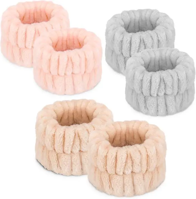 Main image of 6Pcs Women's Wrist Bands for Washing Face, Wrist Towels | Sweatbands for Girls, Microfiber Spa Wash Towel Band, Face Washing Absorbent Wristbands, Prevent Water from Your Arms