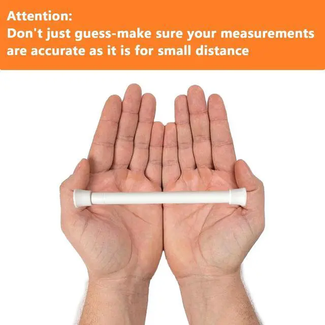 Alt view image 3 of 7 - KXLife Small Spring Tension Curtain Rod 7.5 to 11.5 Inch, 2 Pack, White | Adjustable Short Tension Rod, Tension Mounted No Drill, Fit for Narrow Window, Sidelight, Cupboard Dividers