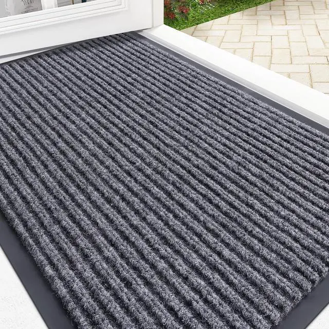 Main image of OLANLY Front Door Mat 29.5x17, Waterproof Heavy-Duty Indoor Outdoor Doormat | Grey, Absorbent, Stain and Fade Resistant, Non-Slip Backing, Easy-Clean Welcome Floor Mat for Entryway, Patio and Porch