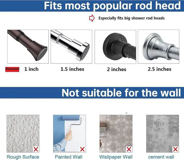 Alt view image 6 of 6 - BRIOFOX Adhesive Shower Curtain Rod Holder | No Drilling | Invisible Wall Mount Holder | Transparent Rod Retainer, 2 Pack(Rod Not Included)