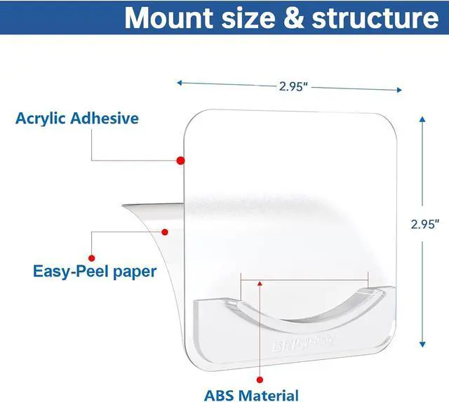 Alt view image 5 of 6 - BRIOFOX Adhesive Shower Curtain Rod Holder | No Drilling | Invisible Wall Mount Holder | Transparent Rod Retainer, 2 Pack(Rod Not Included)
